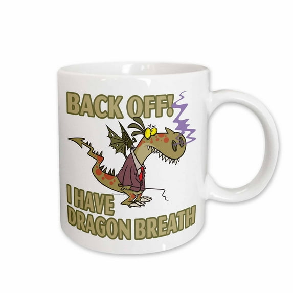 3drose, Dragon Breath Funny Cartoon, 11oz Mug