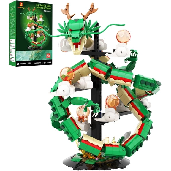 Dragon Building Block Set for Adults 70134, Lighting Dinosaur Collectible Model to Build,Ideal Divine Dragon Building Blocks Model with Display Stand