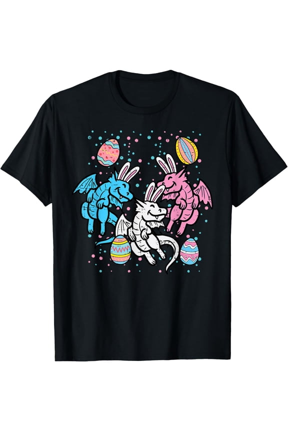 Dragon Bunnies Easter Eggs Funny Men Women Teens Youth T-Shirt