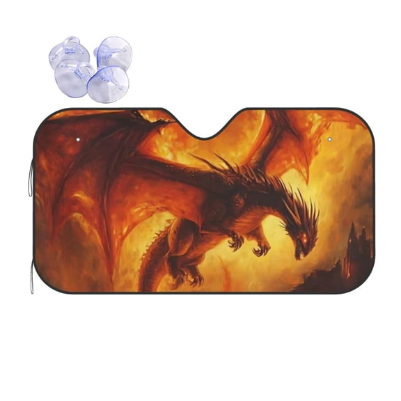 Dragon Car Windshield Sun Shade Universal Fit Auto Sun Visor Protector