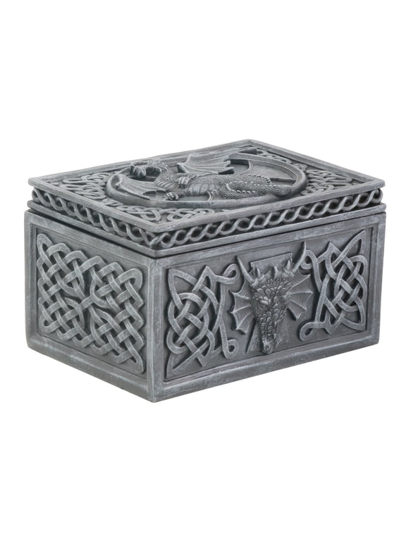 Dragon Celtic Jewelry Box Collectible Tribal Container Sculpture