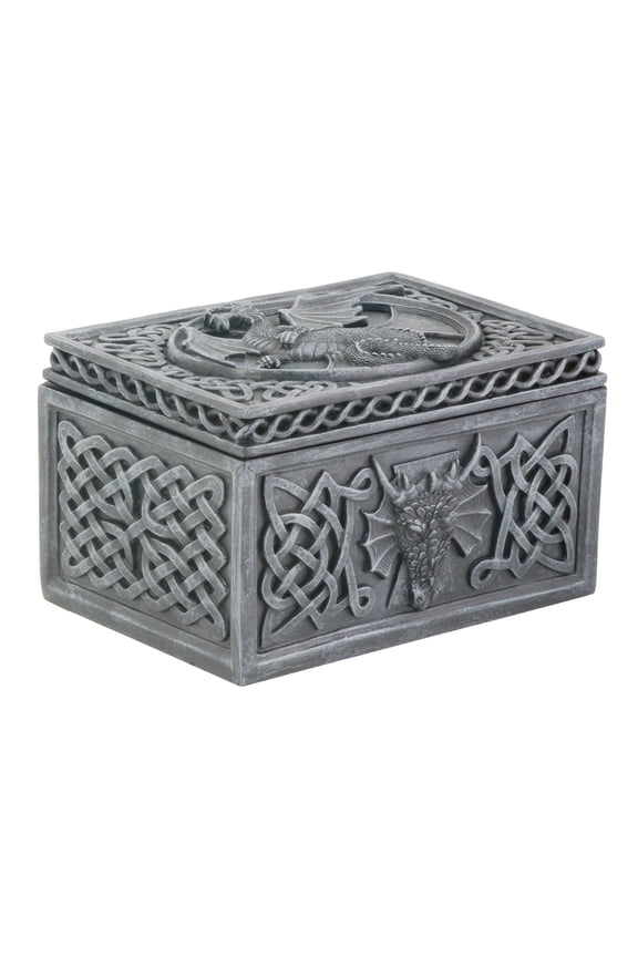 Dragon Celtic Jewelry Box Collectible Tribal Container Sculpture