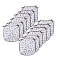 thumbnail image 1 of Dragon Chair Seating Cushion Set of 12, Repeating Pattern of Fruits and Feathers Pineapples Tropical, Seat Pads for Office with Anti-slip Backing, 16"x16", Pale Pink Pale Blue, by Ambesonne, 1 of 7