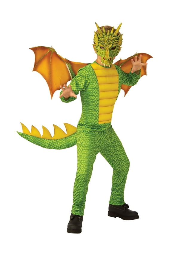 Black Shadow Dragon Costume for Kids, Unisex Medium