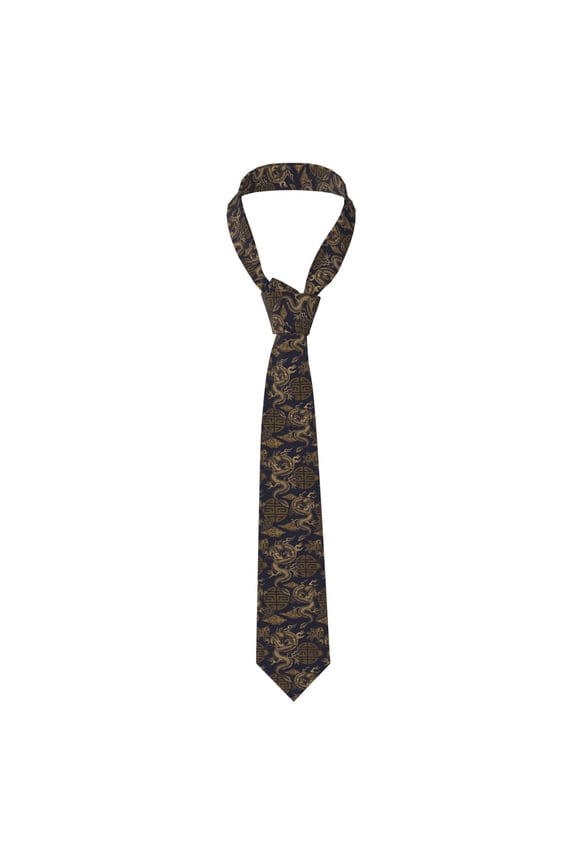 Dragon Chinese Style Chinoiserie Men's Formal Necktie Business Suit Accessory Ties for Weddings Banquets Office Gift