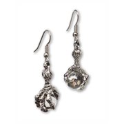 Dragon Claw Dangle Earrings with Clear Crystal Ball by Real Metal #932