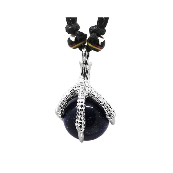 Dragon Claw Silver Metal Tumbled Healing Gemstone Crystal Ball Pendant Adjustable Necklace - Womens Fashion Handmade Jewelry New Age Accessories