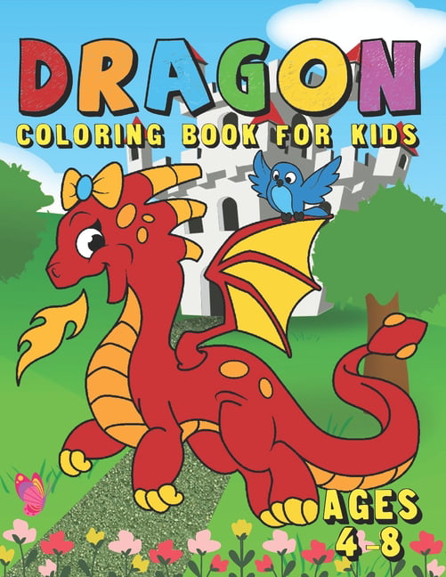 Dragon Castle Fuzzy Coloring Poster - For Kids and Adults - Stuff2Color