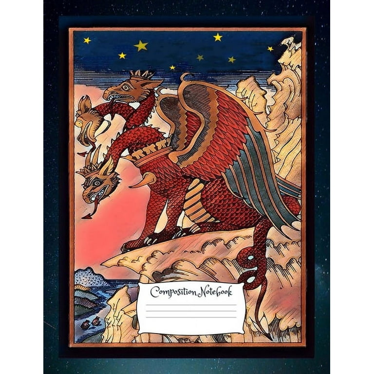 Dragon Composition Notebook: Standard size vintage fantasy