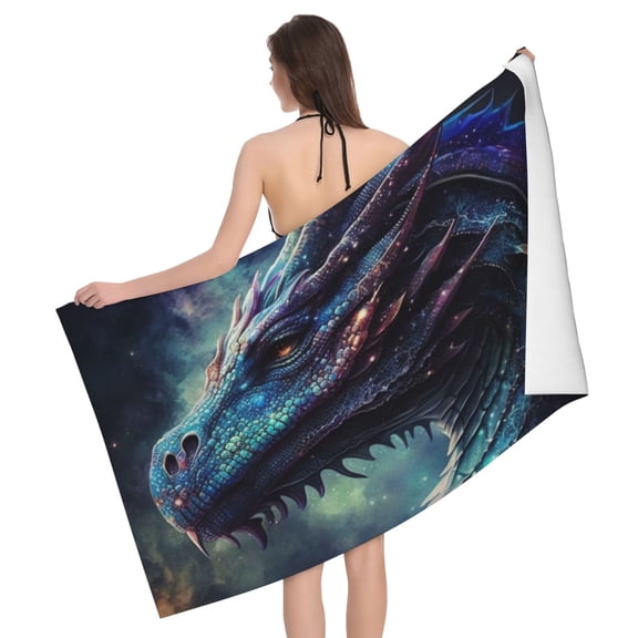 Dragon Cool Art Galaxy Beach Bath Towel Gym Spa Shower Towels Pool Soft 32" X 52" for Men Women
