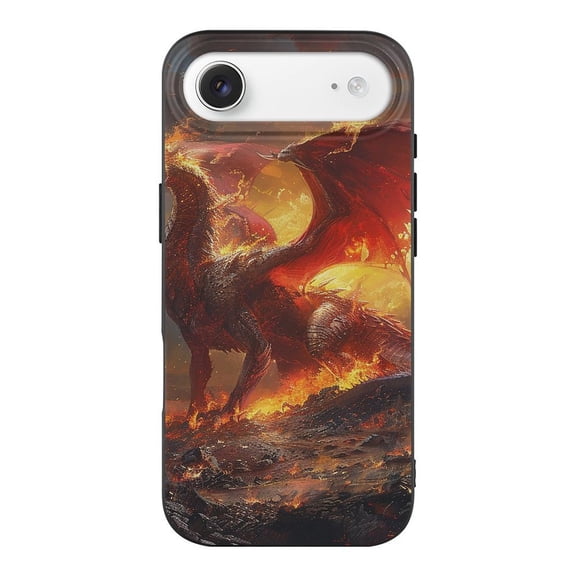 Dragon Cool Fire Burning Art Phone Case Compatible with iPhone 17 Air TPU Black Shockproof Cover