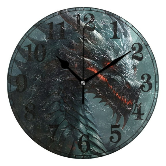 Dragon Cool Silent Wall Clock 10" Non-Ticking Battery Clock