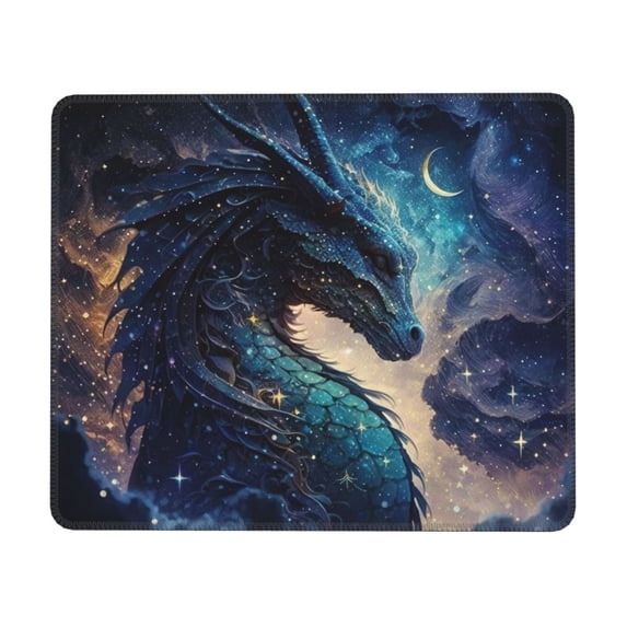 Dragon Cool Starry Sky Moon Mouse Pad Non-Slip Rubber Gaming Mousepad Rectangle for Computers Laptop 8.3 x 10.3 in