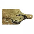 thumbnail image 1 of Dragon Cutting Board, Reptile Dragon Grunge Floral Ornate Retro Image, Decorative Tempered Glass Cutting and Serving Board, Wine Bottle Shape, Pale Caramel Sand Brown, by Ambesonne, 1 of 1