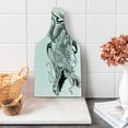 thumbnail image 1 of Dragon Cutting Board, Tattoo Style Traditional Winged Creature with Ornamental Pattern, Decorative Tempered Glass Cutting and Serving Board, Wine Bottle Shape, Black White, by Ambesonne, 1 of 5