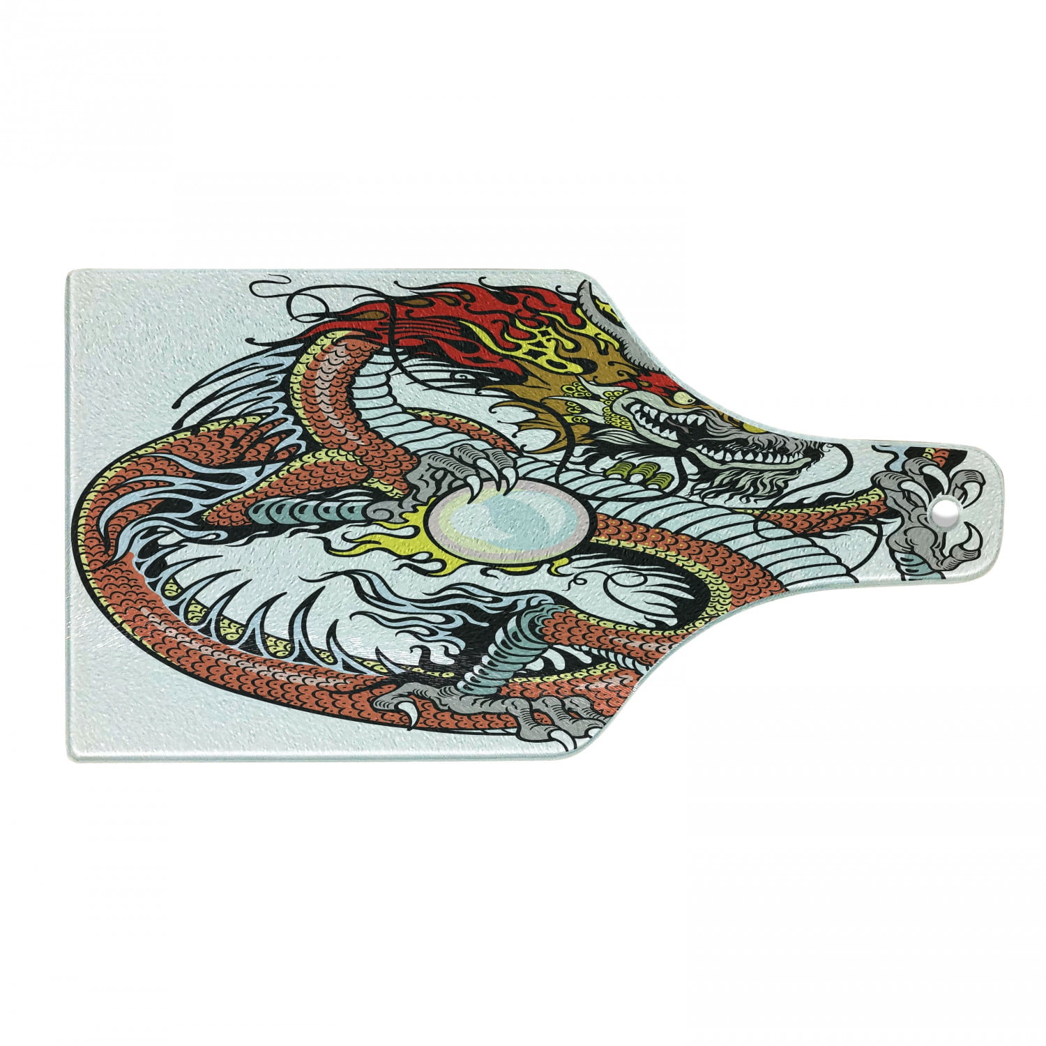 Multicolor Dragon Tempered Glass Cutting and Serving Board