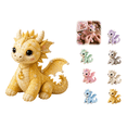 thumbnail image 1 of Dragon DIY Patchwork Kit – Mythical Creature Sewing Kit for Beginners, Cute Animal DIY Patchwork Kit, 3D Cat DIY Sewing Project for Adults &Beginners, Home Decor & Gift(Butter Yellow), 1 of 7
