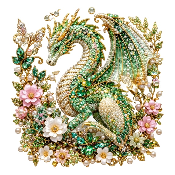 Dragon DIY Pearl Diamond Art Kit for Adults, Diamond Painting Figurine for Wall Holiday & Friend Gift