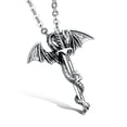thumbnail image 1 of Dragon Dagger Necklace for Men or Women Stainless Steel Biker Goth Ginger Lyne Collection, 1 of 7