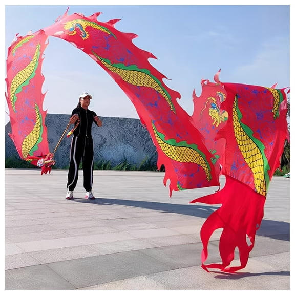 Dragon Dance Ribbon, Sports Fitness Dragon Dancer Streamer Set, Lightweight Rhythmic Throwing Game Set for Outdoor Fitness Juggling