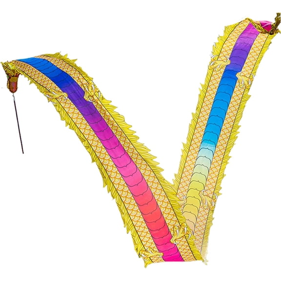 Dragon Dance Ribbon Streamer: Washable Chinese Flinging Ribbon, Flinging Dragon Spiral Practice Ribbon Streamer with Travel Bag, Silk Flowy Shaking Flinging Outdoor Fitness