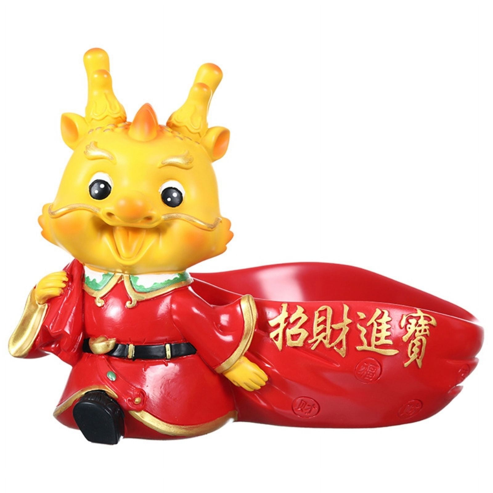 Dragon Decorative Coins Holder Desktop Keys Holder Resin Coins Box for GoodLuck and Savings Home