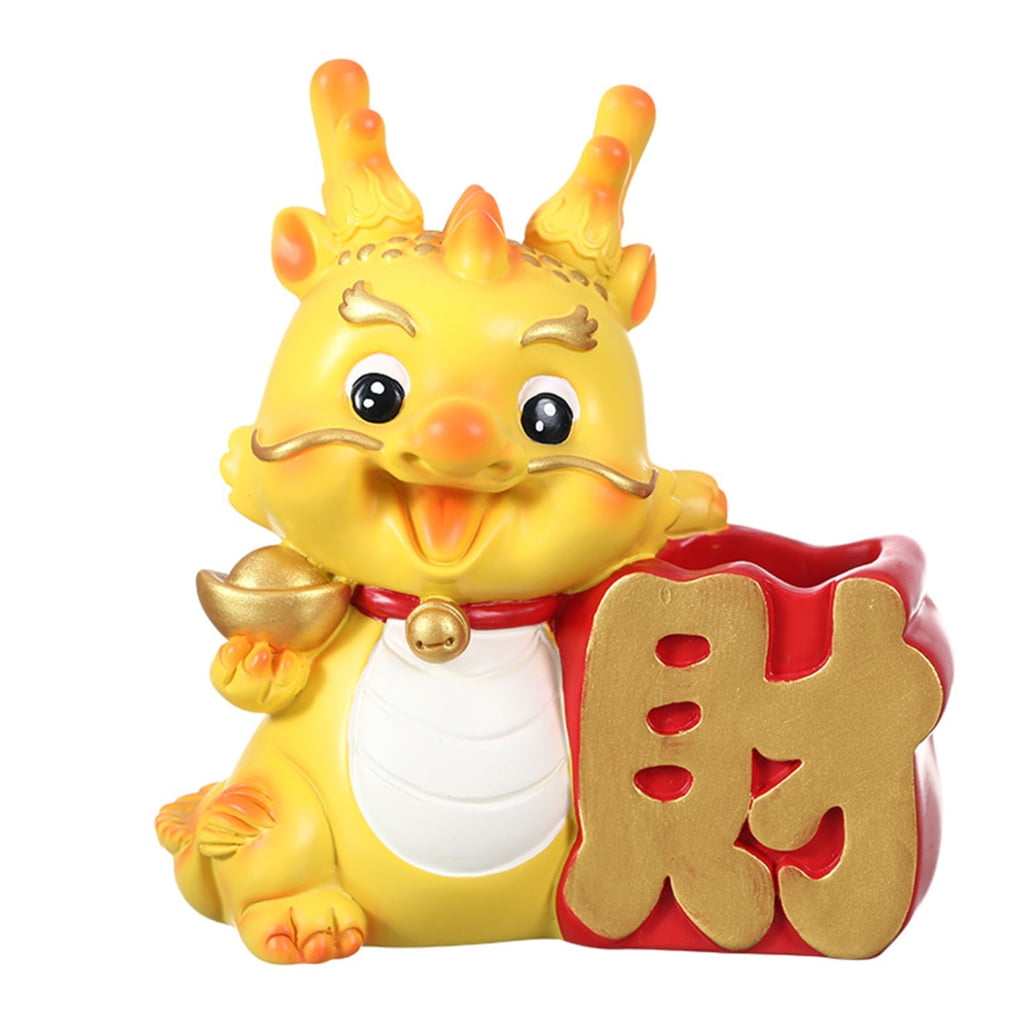Dragon Decorative Coins Holder Desktop Keys Holder Resin Coins Box for GoodLuck and Savings Home