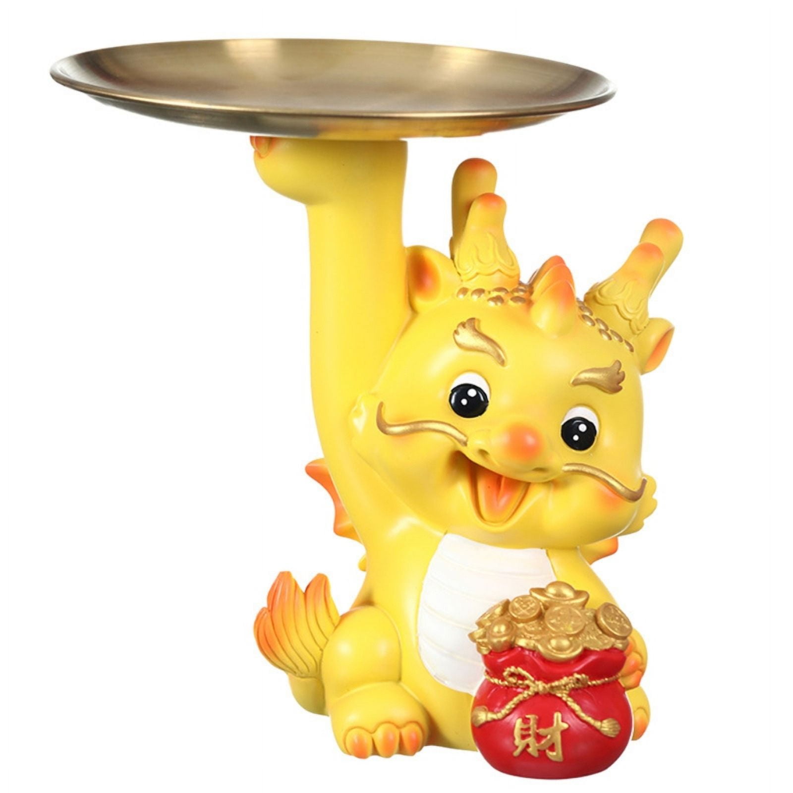 Dragon Decorative Coins Holder Desktop Keys Holder Resin Coins Box for GoodLuck and Savings Home