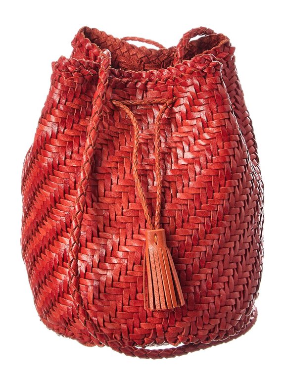 Pompom Double Jump Leather Bucket Bag