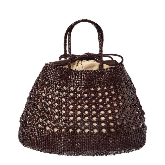 Dragon Diffusion Santa Cano Leather Top Handle Bag, Brown