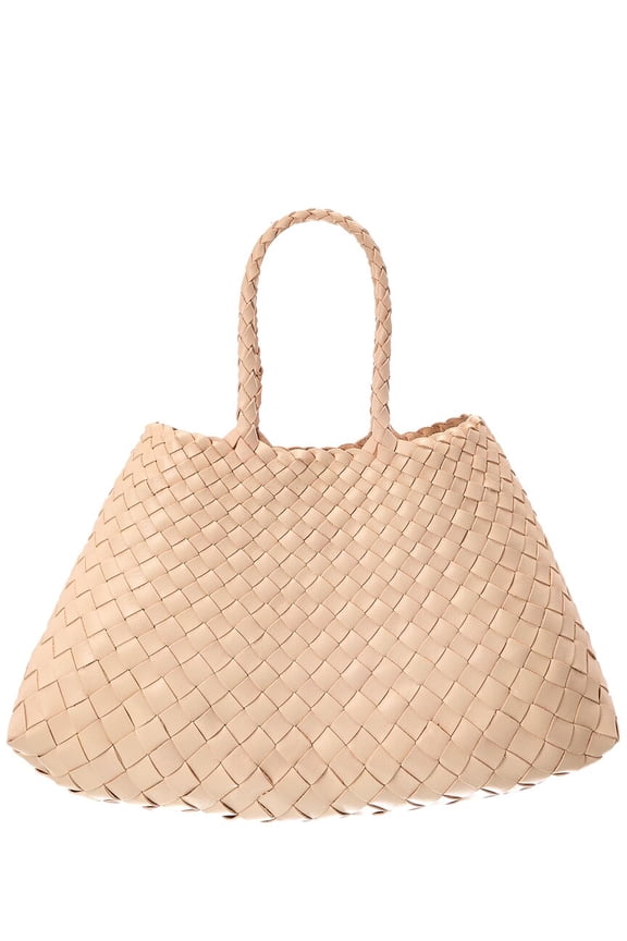 Santa Croce Small Leather Tote, Beige