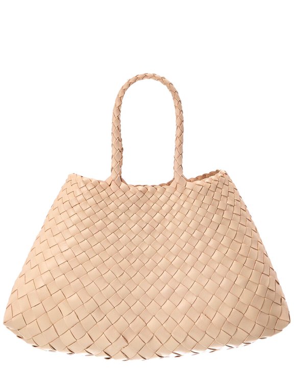 Santa Croce Small Leather Tote, Beige