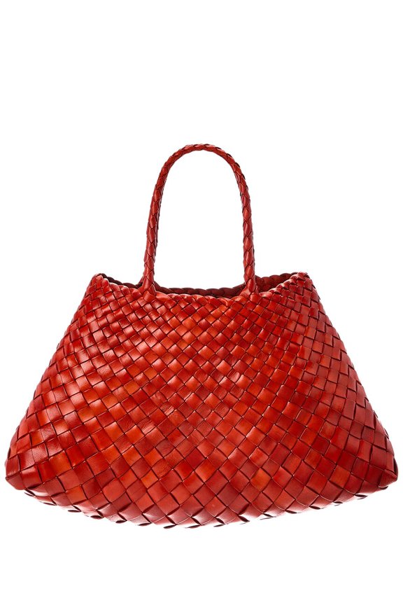 Santa Croce Small Leather Tote, Orange