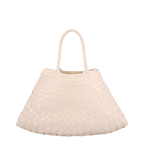 Dragon Diffusion Women's Cream Santa Croce Braided Leather Handbag Neutrals