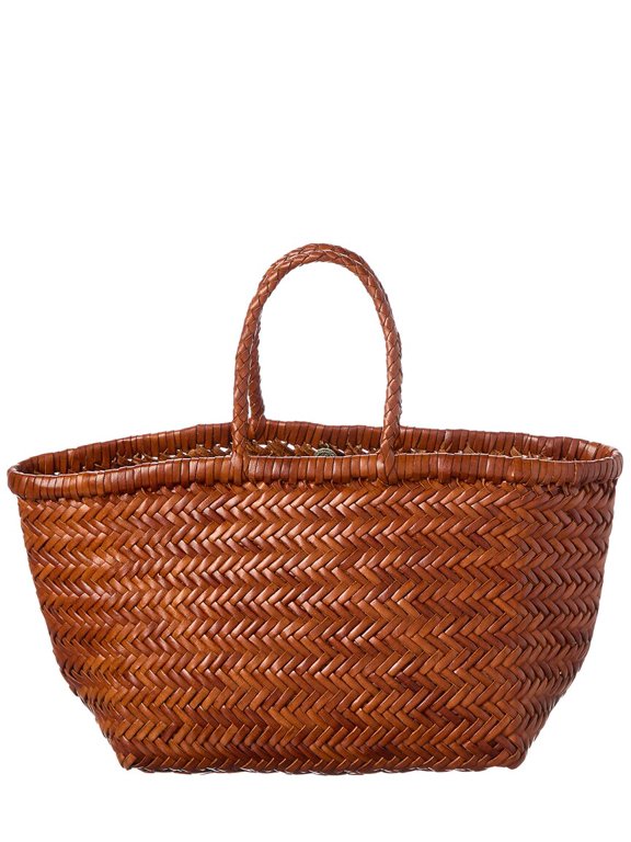 Triple Jump Small Leather Tote, Brown