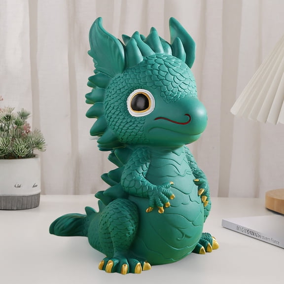 Dragon Doll Bank Money Savings Box for Kids with Cash Slot Cute Enamel Design Educational Financial Learning Toy for Boys Girls Ages 3+