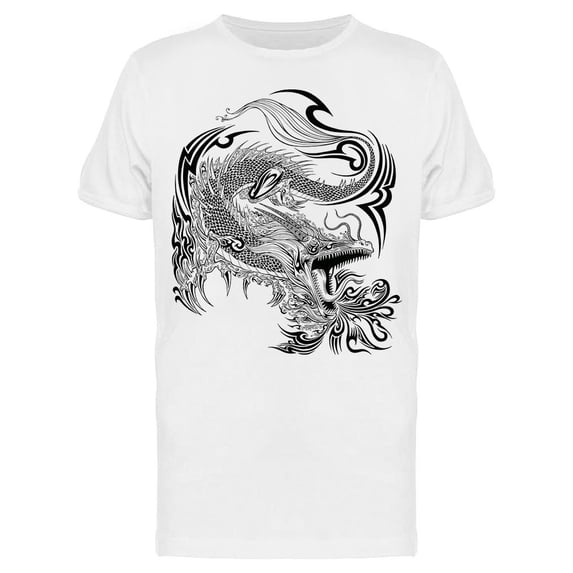 Dragon Doodle Sketch Vintage Tee Men's -Image by Shutterstock