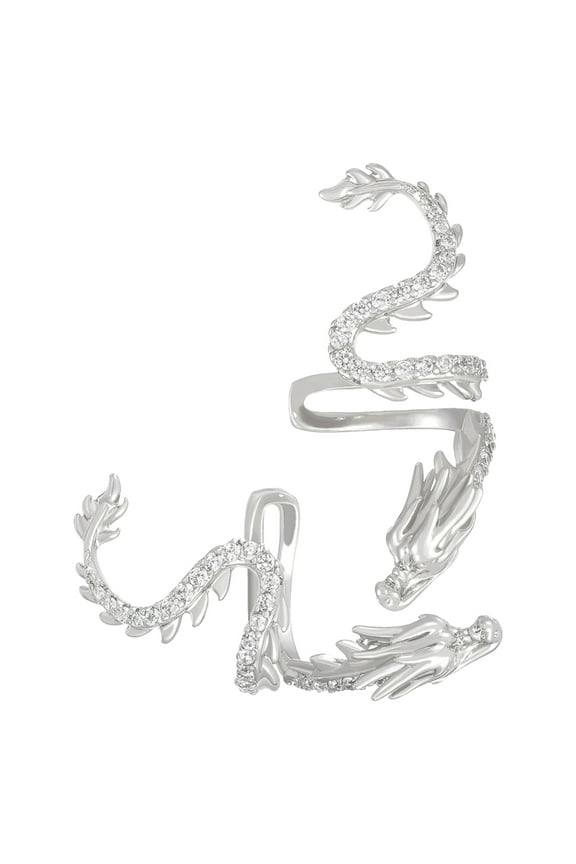 Dragon Ear Clip Trendy Crystal Dragon Ear Cuff Piercing Ear Clips Ornament Perfect for Dragon Lovers
