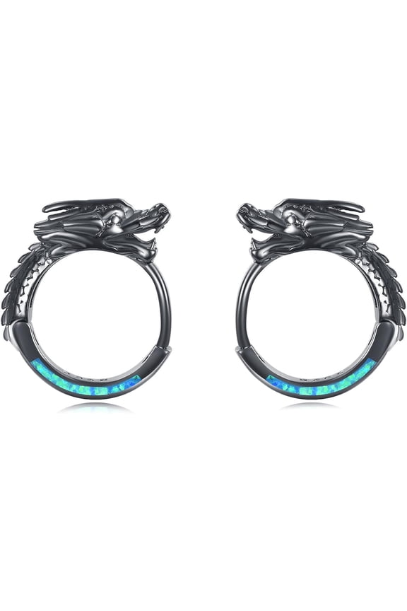 Dragon Earrings 925 Sterling Silver Dragon Hoop Earring Gifts Dragon Jewelry for Women Men