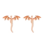Dragon Earrings for Women Small Cute Dragon Stud Earrings Silver & Gold Earring Cute Animal Jewelry Gifts for Women Rose Gold