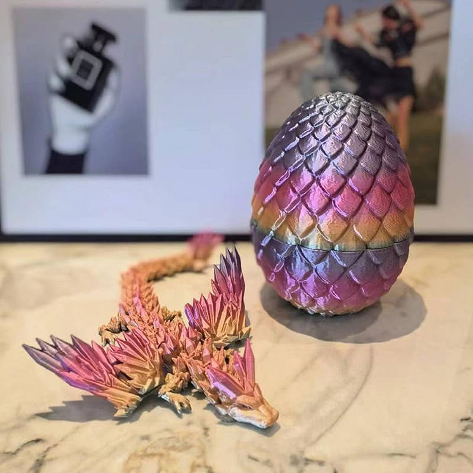 Dragon Egg 3D Printed Dragon Egg Articulated Dragon Crystal Dragon with