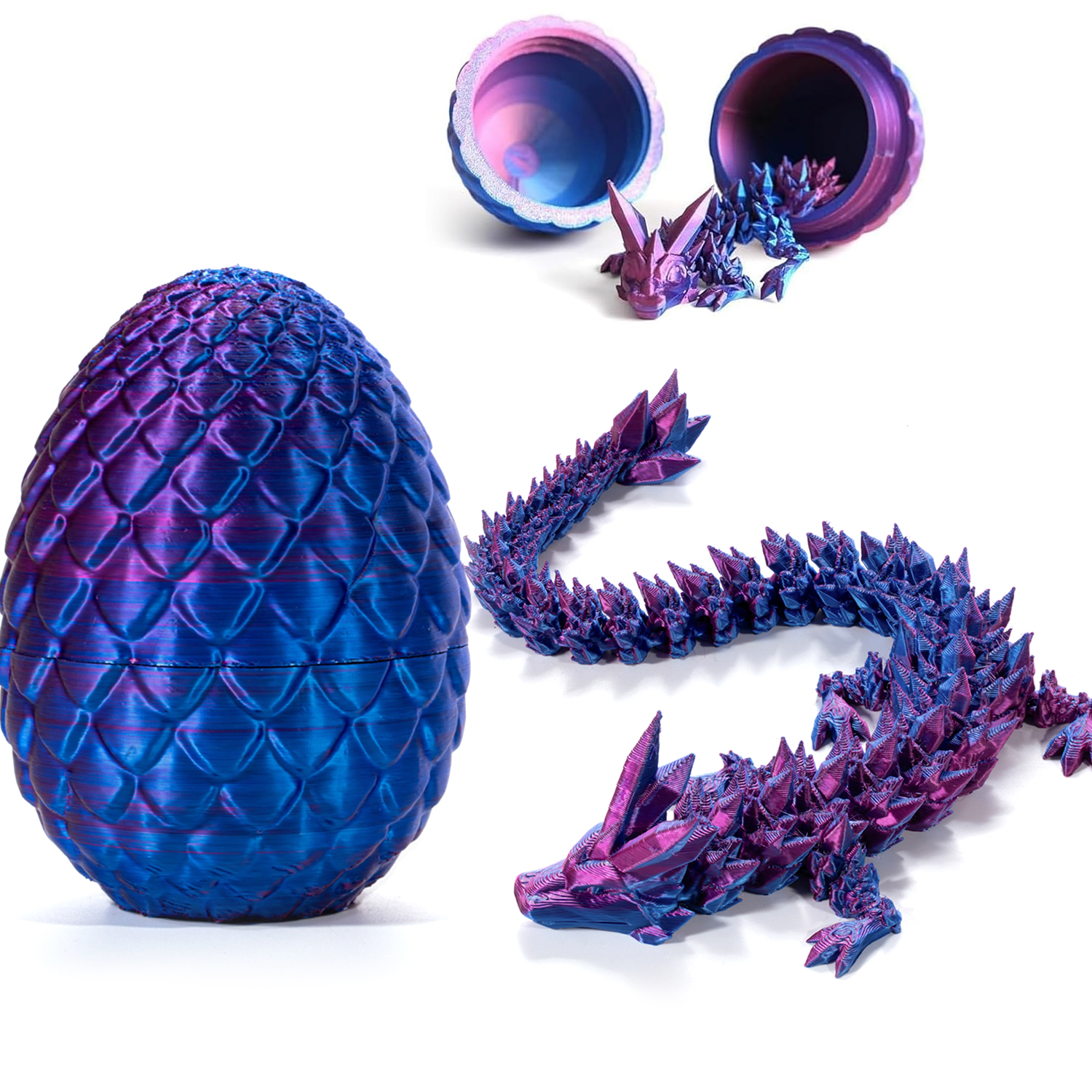 3D Printed Dragon,Dragon Eggs with Dragon Inside,Crystal Dragon,3D ...