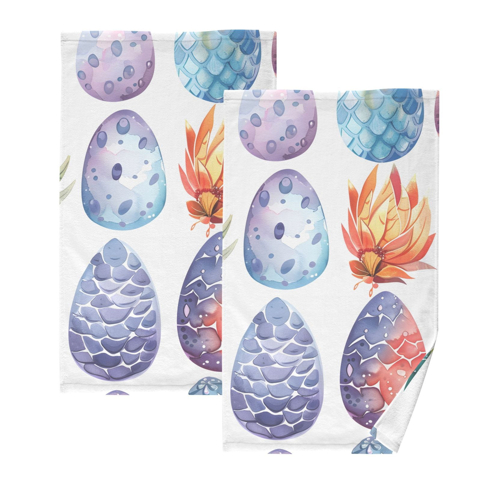 Dragon Eggs Hand Towels Cotton Bath Towels Large Face Towels Absorbent for Bathroom 2 Packs