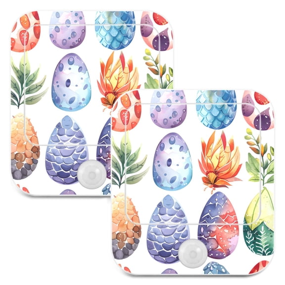 Dragon Eggs Night Lights Plug into Wall LED with Auto Light Sensor Warm Light for Kids Hallway Bedroom Living Room Kitchen Bathroom Set of 2