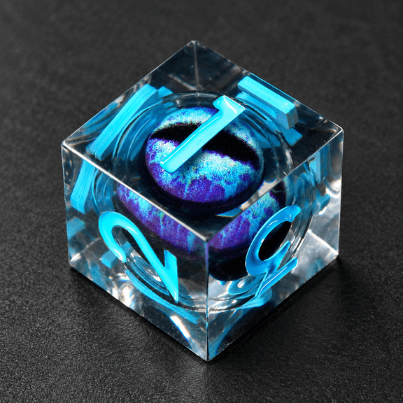 Dragon Eye Blue Liquid Core Polyhedral Set for Tabletop RPG Gaming