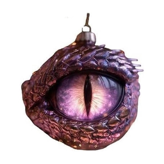Dragon Eye Christmas Ornament - Fantasy Tree Decor with String, Medieval Mythical Gift for Holidays, Gothic Collectible for Xmas