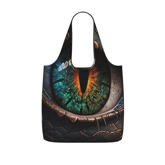 Dragon Eye Cool Art Foldable Reusable Shopping Bag Large Capacity Tote Handbag Storage Pouch for Travel Work