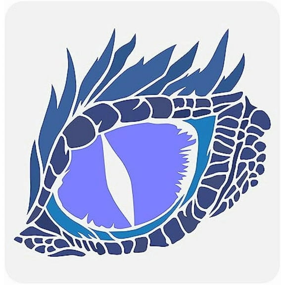 Dragon Eye Painting Stencil 11.8x11.8inch Reusable Eye of The Dragon Pattern Drawing Template DIY Craft Dinosaurs Eyes Decoration Stencil for Painting on Wood Wall and Furniture