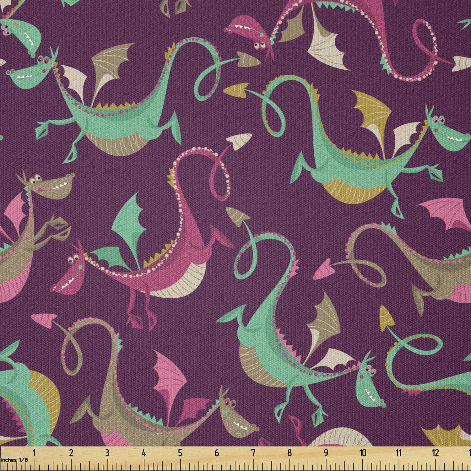 Animal Ancestors Cosmic Swirl Purple and Red Satin Fabric By the Yard Pre Order