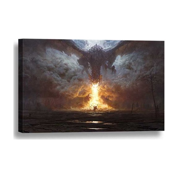 Dragon Fantasy Got 3 4 5 Panel Home Wall Art, Living Room And Gallery Wall Decor